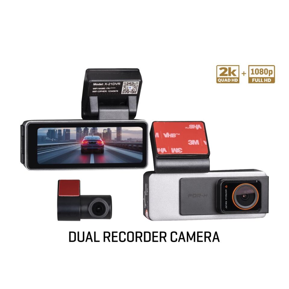 For-X X-21DVR 2K + 1080P Çift Kayıtlı Araç Kamerası