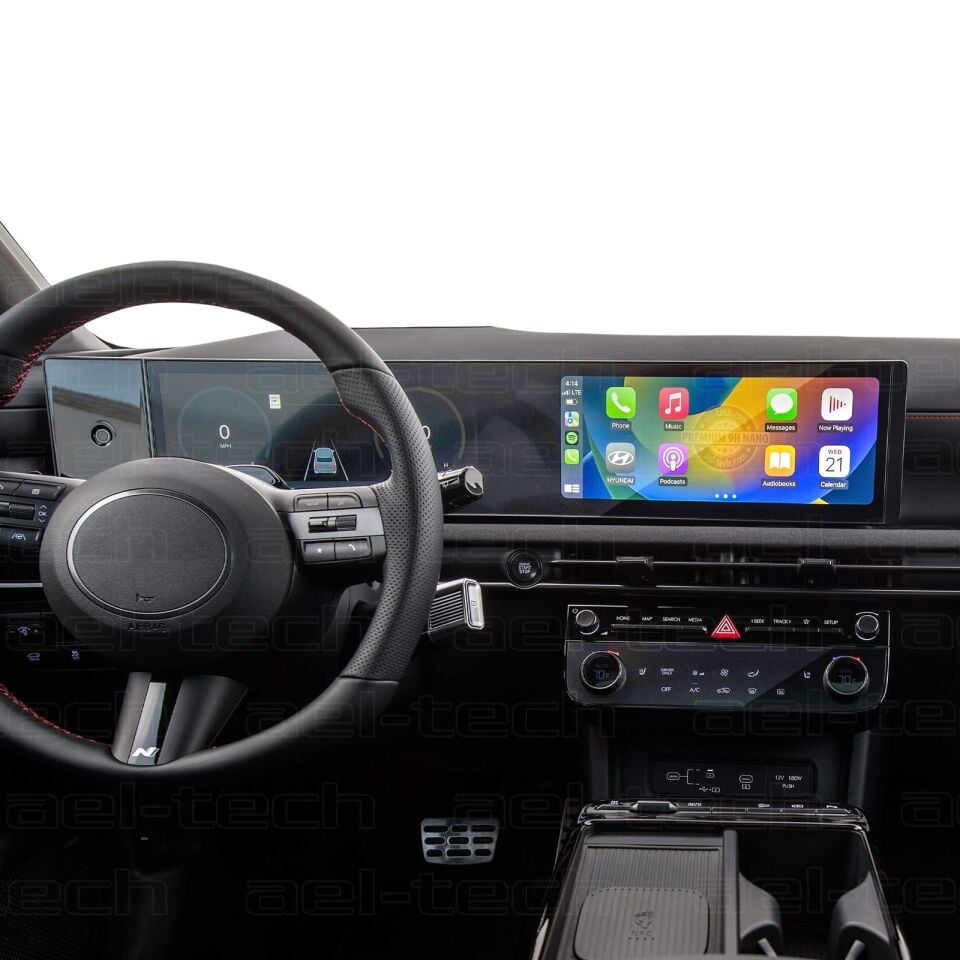 Hyundai Tucson 2024-2025 Uyumlu 12.3 İnç Navigasyon ve Klima Kontrol 9H Nano Ekran Koruyucu 2'li Set