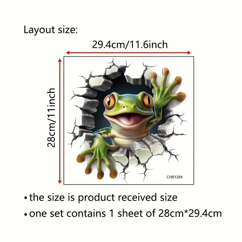 3D Kurbağa Duvar Stickerı