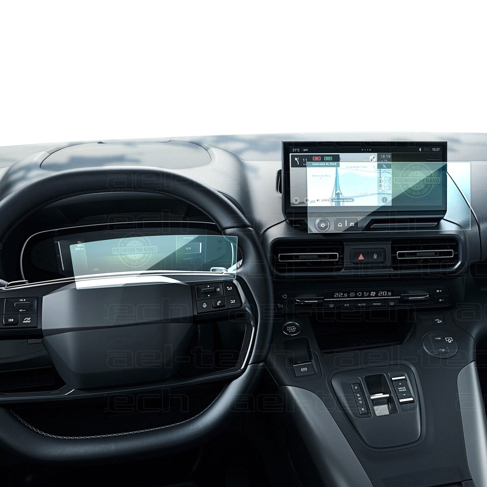 Opel Combo 2024 2025 Uyumlu Dijital Gösterge ve 10 İnç Navigasyon 9H Nano Ekran Koruyucu 2'li Set