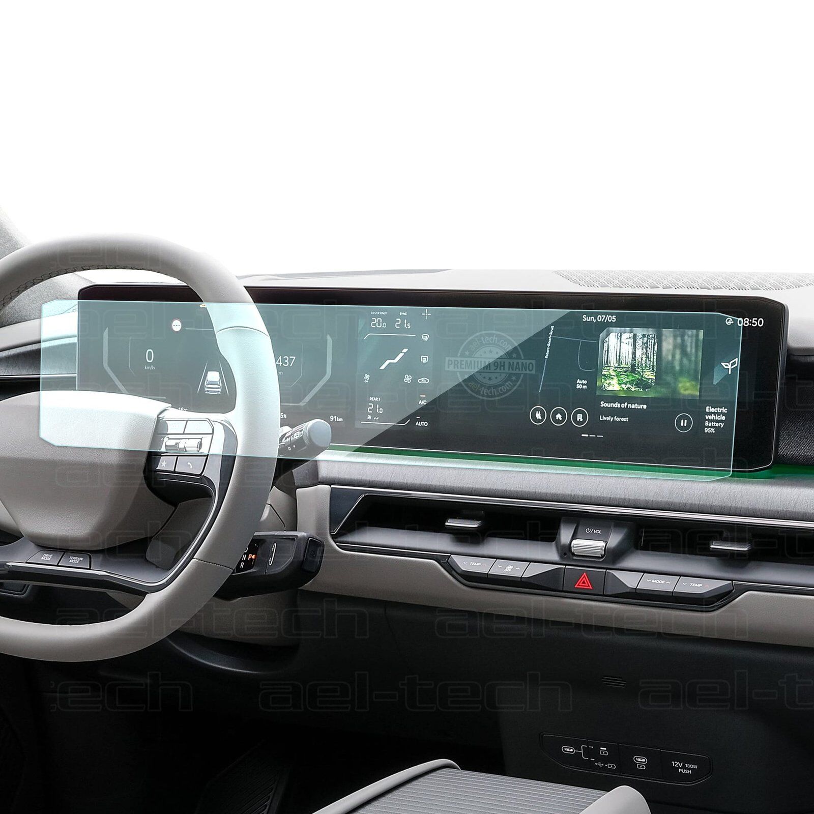 Kia EV9 2024 Uyumlu Dijital Gösterge ve Navigasyon 9H Nano Ekran Koruyucu