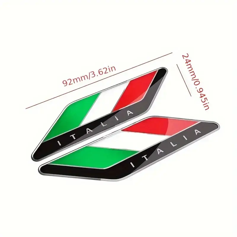 2 Adet İtalyan Bayrağı Yarış Çıkartmaları 10x3cm