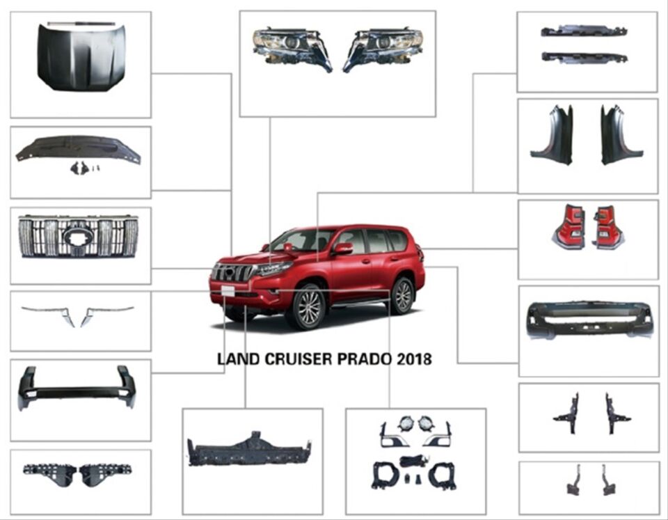 LAND CRUISER PRADO 2014-2017 IÇIN FACELIFT BODY KIT ( 2018+ GÖRÜNÜM)