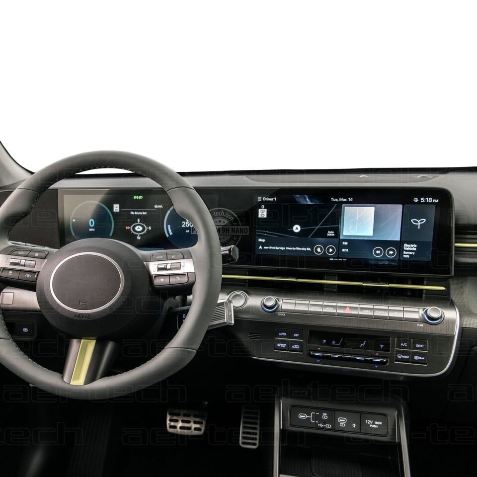Hyundai Kona 2023 Uyumlu 12.3 İnç Dijital Gösterge ve Navigasyon 9H Nano Ekran Koruyucu