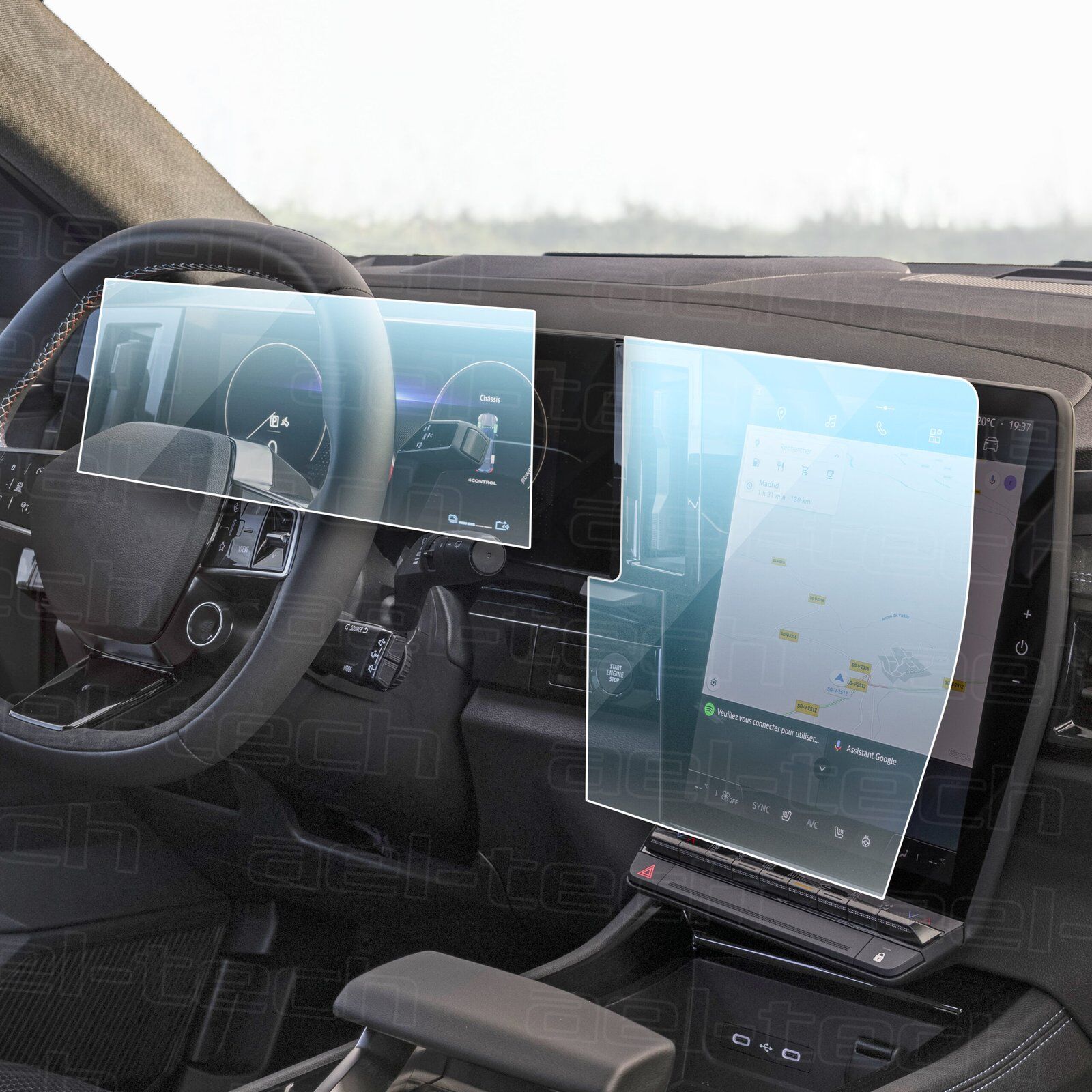 Renault Austral 12.3 inç Dijital Gösterge 9 inç Navigasyon uyumlu Nano Ekran Koruyucu 2 li Set 2023-2025