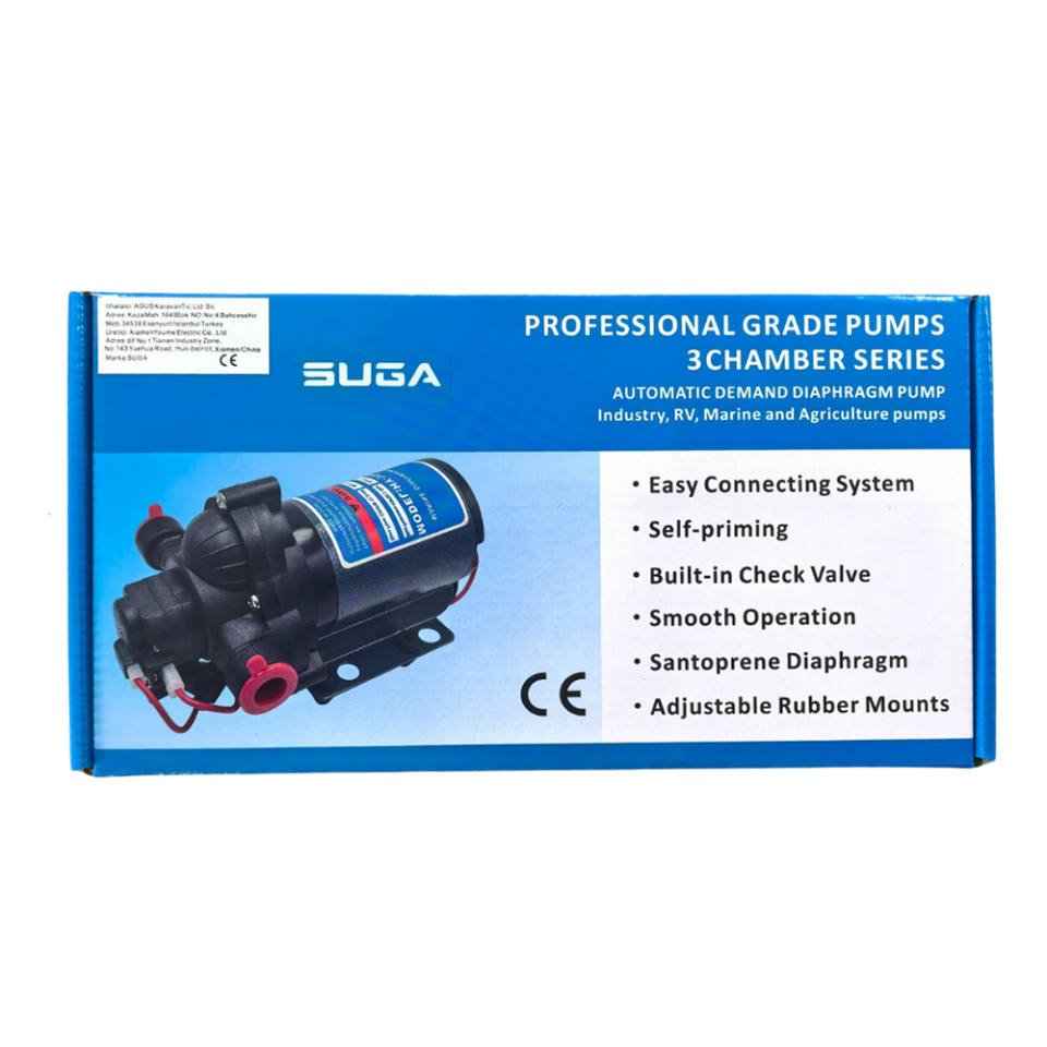 Suga Karavan & Tekne Hidrofor Pompası 12V 7.5 Litre 31 PSI/2.1 Bar