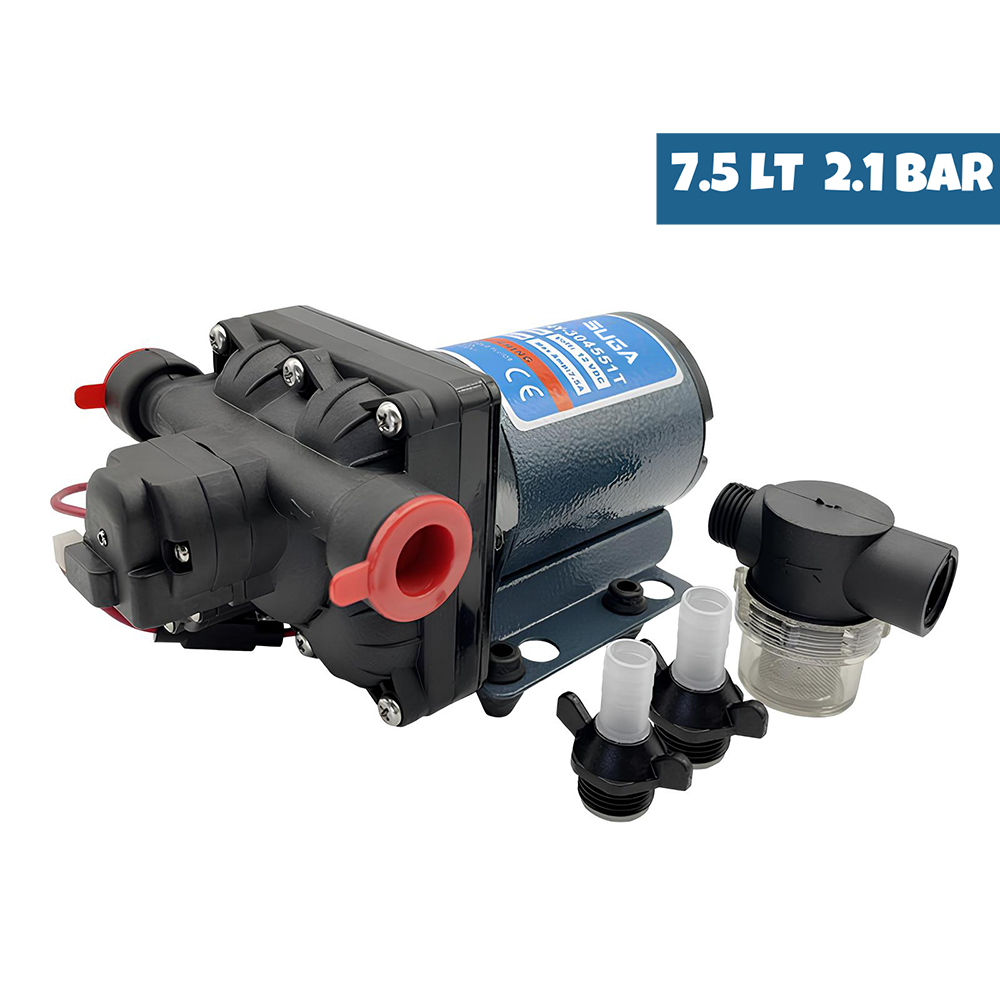 Suga Karavan & Tekne Hidrofor Pompası 12V 7.5 Litre 31 PSI/2.1 Bar