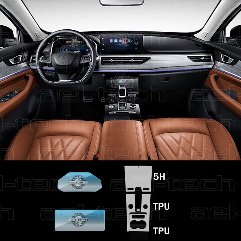 Chery Tiggo 8 Pro Uyumlu Navigasyon Dijital Gösterge Klima Kontrol Ekran Ve Vites Etrafı 7 Li Set