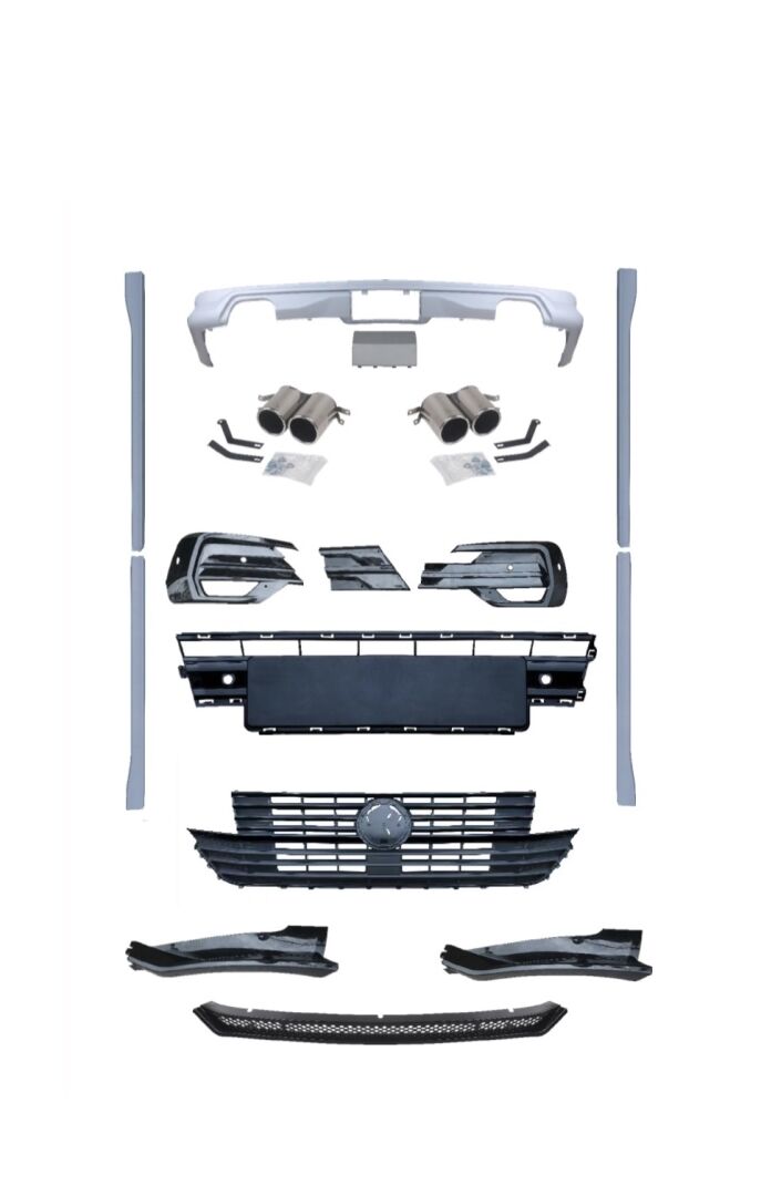 TRANSPORTER T6.1 & CARAVELLE R-LINE BODY KIT (SİYAH PANJUR)  2020+  (KISA ŞASE)