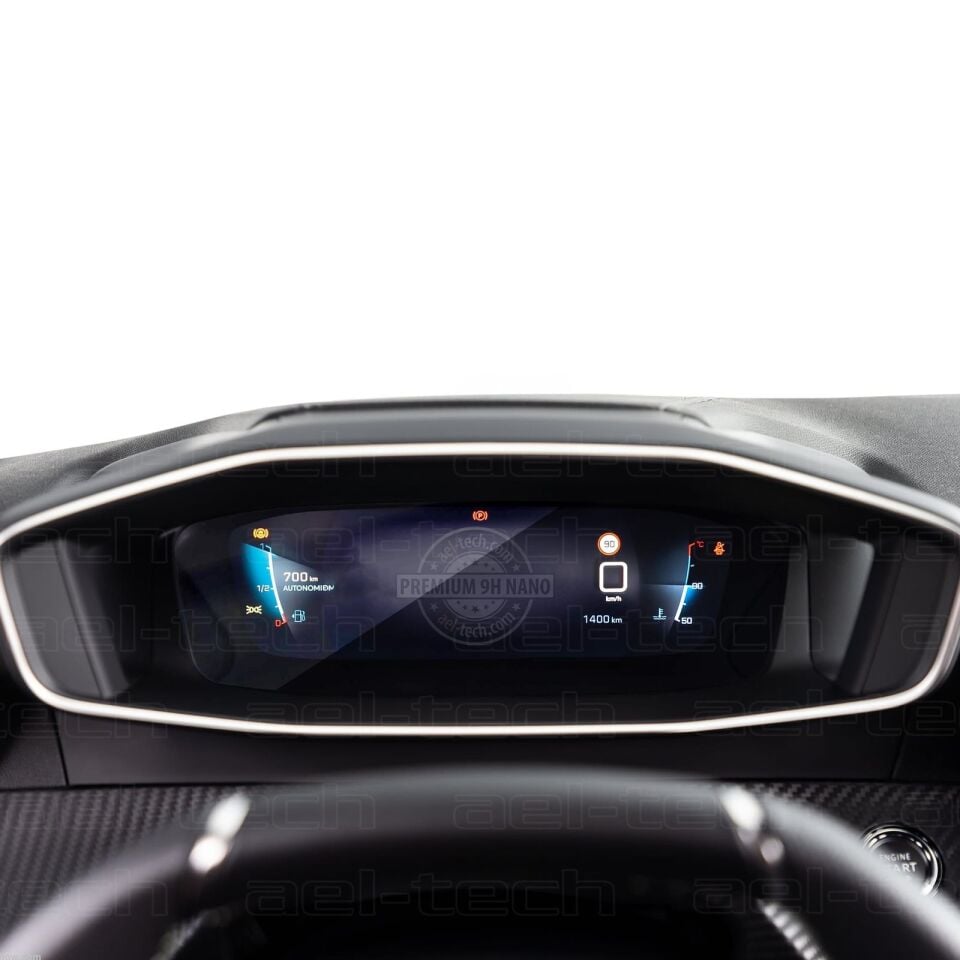 Peugeot 208 Uyumlu 3D i-Cockpit Dijital Gösterge 9H Nano Ekran Koruyucu