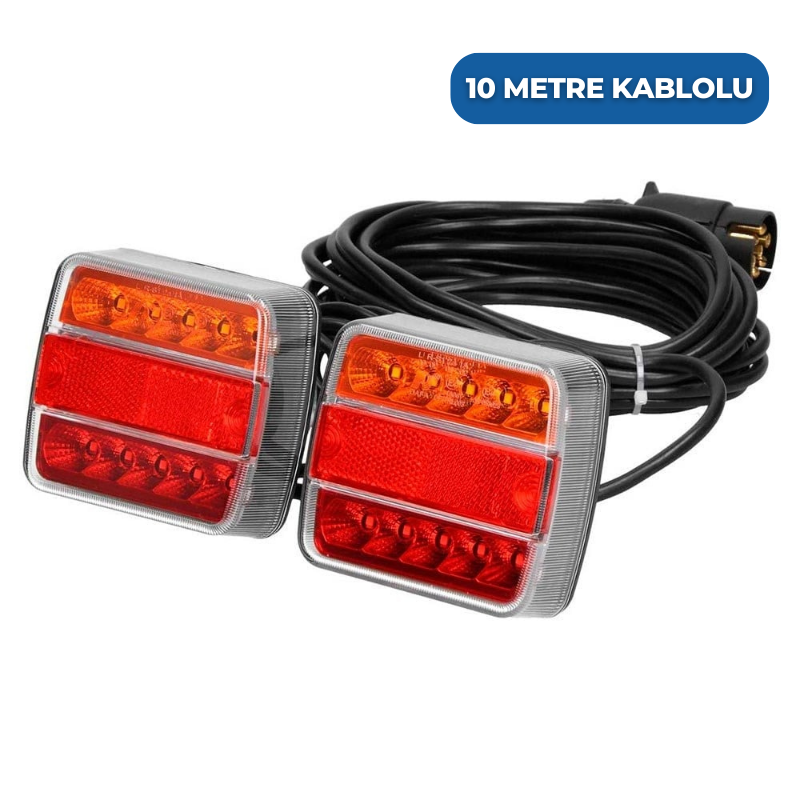 Agus Mıknatıslı Led Römork Stop Lambası Seti 7 Pin Soketli 12v