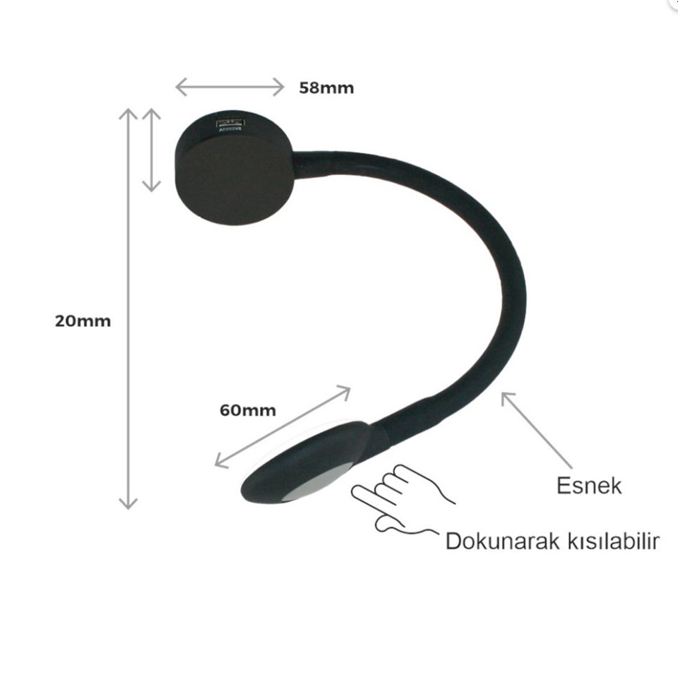 Suga LED Karavan Okuma Lambası USB'li Dokunmatik