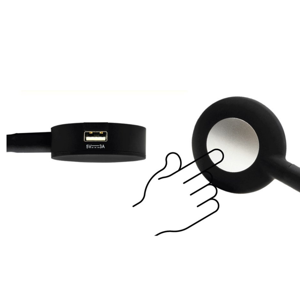 Suga LED Karavan Okuma Lambası USB'li Dokunmatik