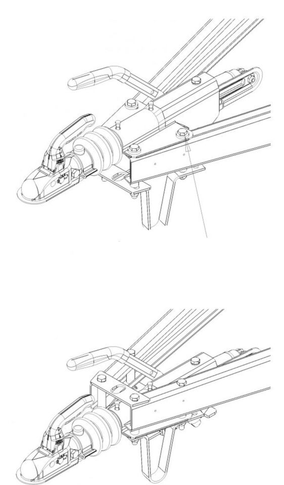 Knott 750-1400 kg V Modeli Frenli Kaplin (Çeki Oku) KFL14A-GF Kelepçeli