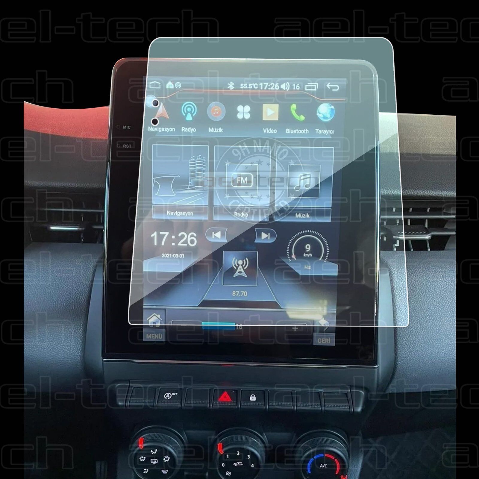 Renault Clio 5 Uyumlu Newfron Tesla Ekran 9H Nano Ekran Koruyucu