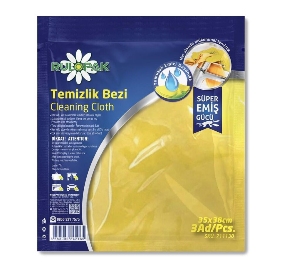 Rulopak 3'lü Temizlik Bezi