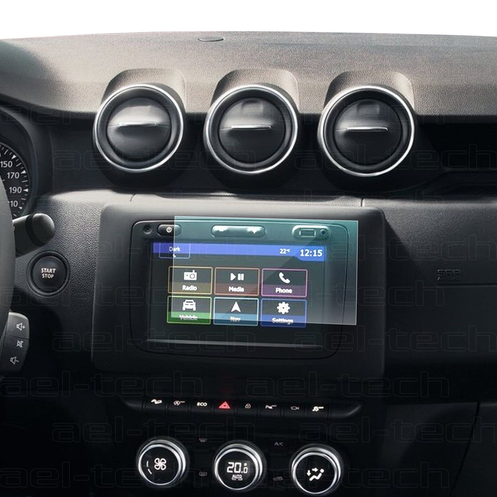 Dacia Duster 2021-2022 Uyumlu 8 İnç Navigasyon 9H Nano Ekran Koruyucu