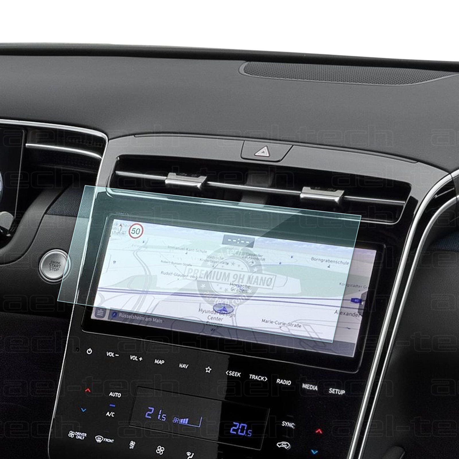 Hyundai Tucson 2021-2023 Uyumlu 10.25 İnç Navigasyon 9H Nano Ekran Koruyucu