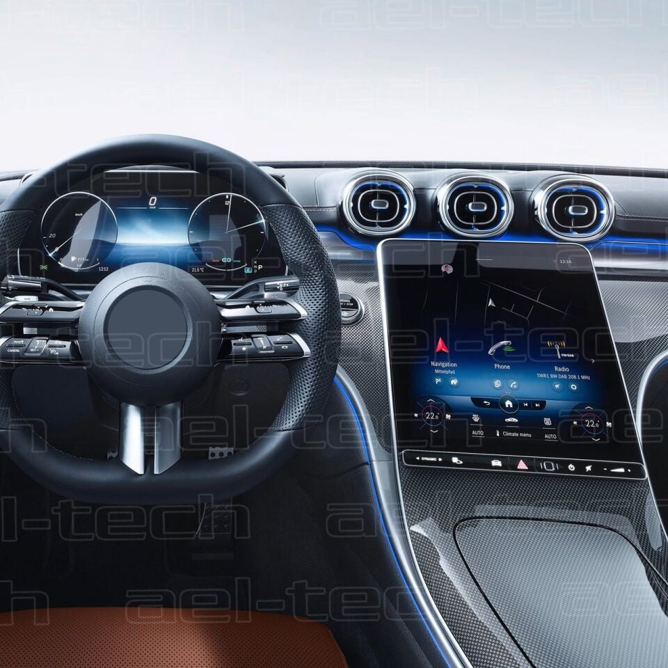 Mercedes C Seri Navigasyon ve Dijital gösterge uyumlu Nano Ekran Koruyucu 2li Set