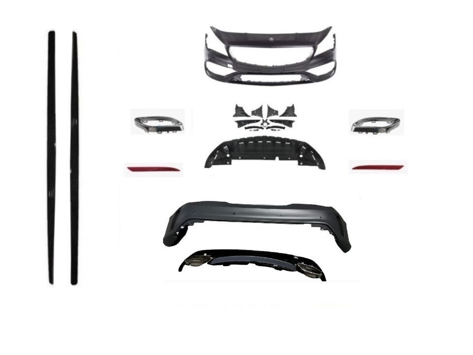 W117 CLA SERISI IÇIN UYUMLU AMG SET (ÖN ARKA TAMPON, DIAMONDPANJUR,MARSPIYEL,EGZOZLAR)