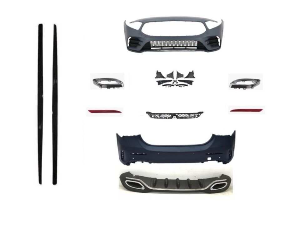W177 HB A SERISI IÇIN UYUMLU AMG GÖRÜNÜM SET (ÖN ARKA TAMPON , DIAMOND PANJUR,MARSPIYEL,EGZOZLAR)