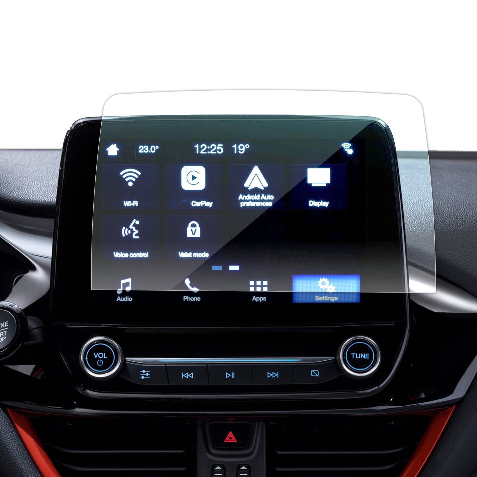 Ford Fiesta Uyumlu 8 İnç Navigasyon Temperli Cam Ekran Koruyucu