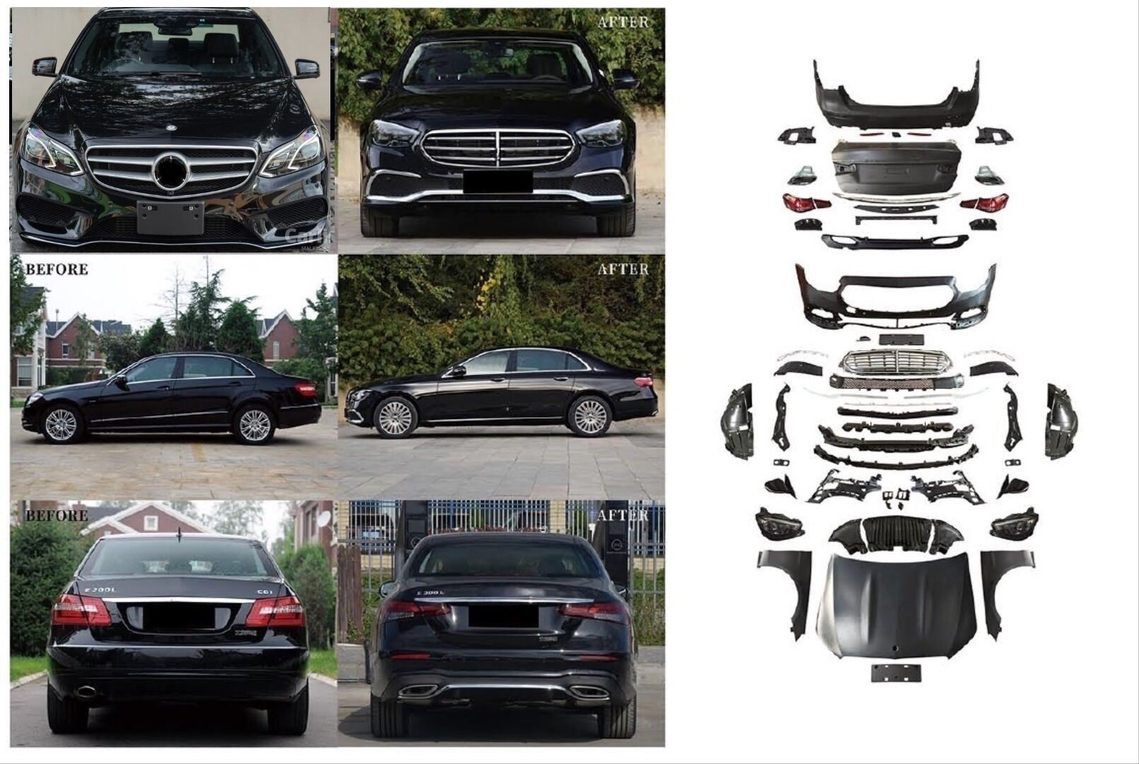W212 (2014-2016) LCI  İÇİN 2020+ W213 EXCLUSIVE GÖRÜNÜM FULL FACELIFT BODY KIT