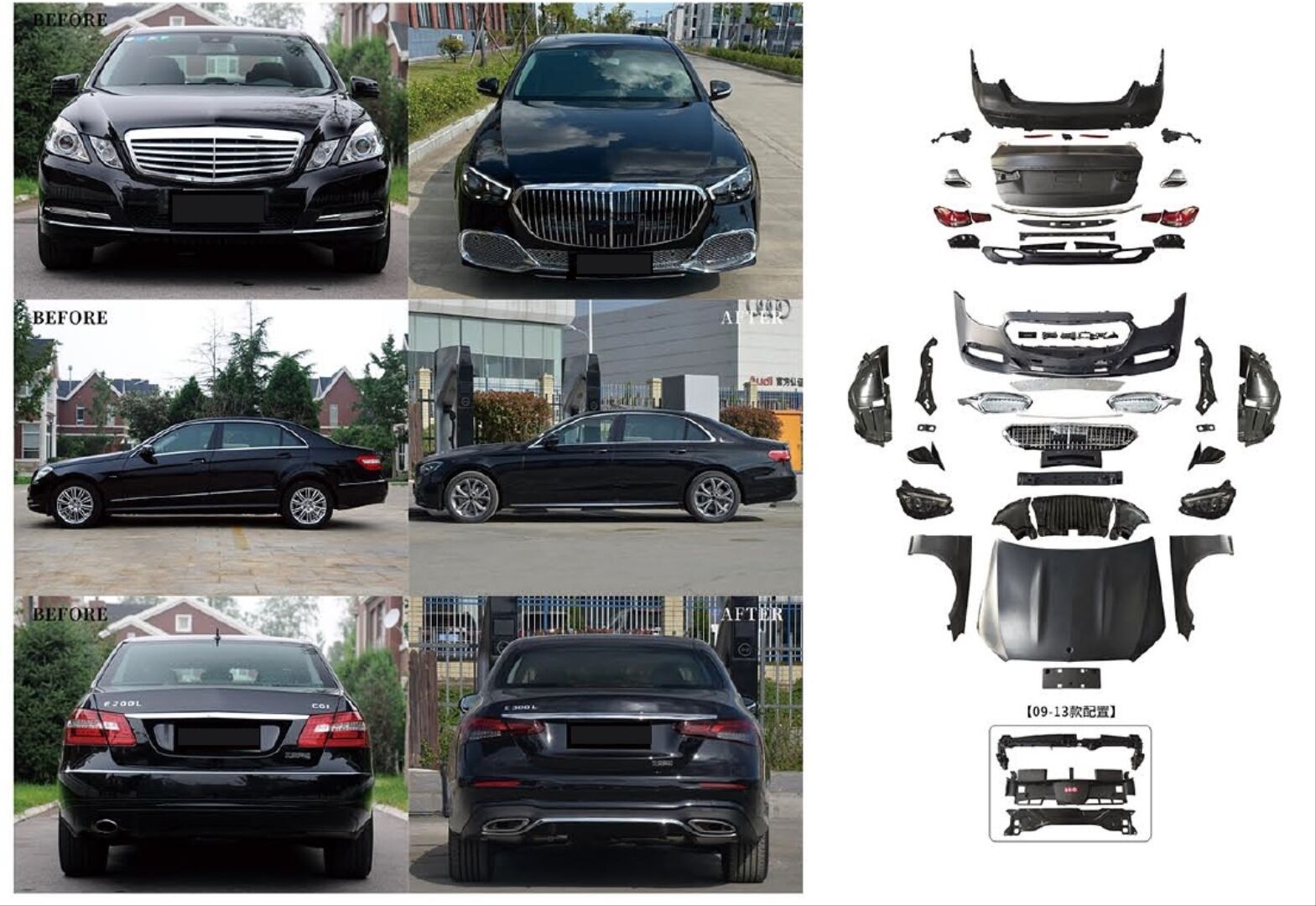 W212 (2009-2013)  İÇİN 2020+ W213 MAYBACH GÖRÜNÜM FULL FACELIFT BODY KIT