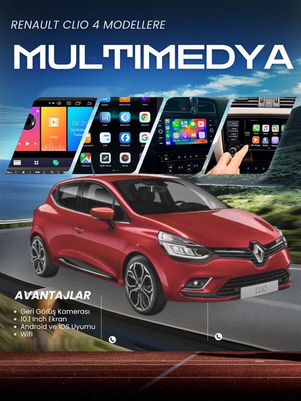 For-X Renault Clio 4 2017 Üzeri 10.1 İnç Piano Black Multimedya