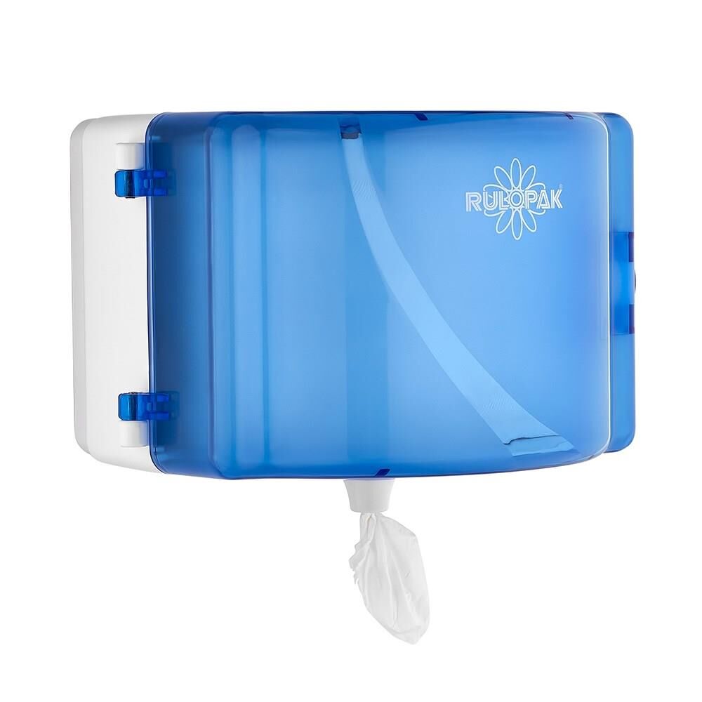 Rulopak 360° Mini Cimri İçten Çekmeli Tuvalet Kağıdı Dispenseri Transparan Mavi