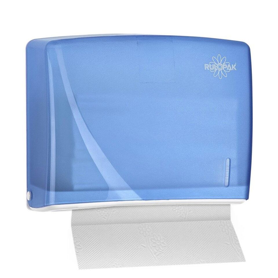 Rulopak Modern Z Katlama Kağıt Havlu Dispenseri 200'Lü Transparan Mavi