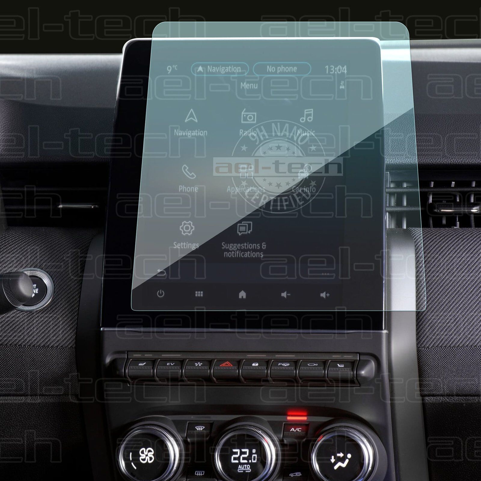 Renault Clio 5 Uyumlu R Link 9.3 Inç Navigasyon 9H Nano Ekran Koruyucu