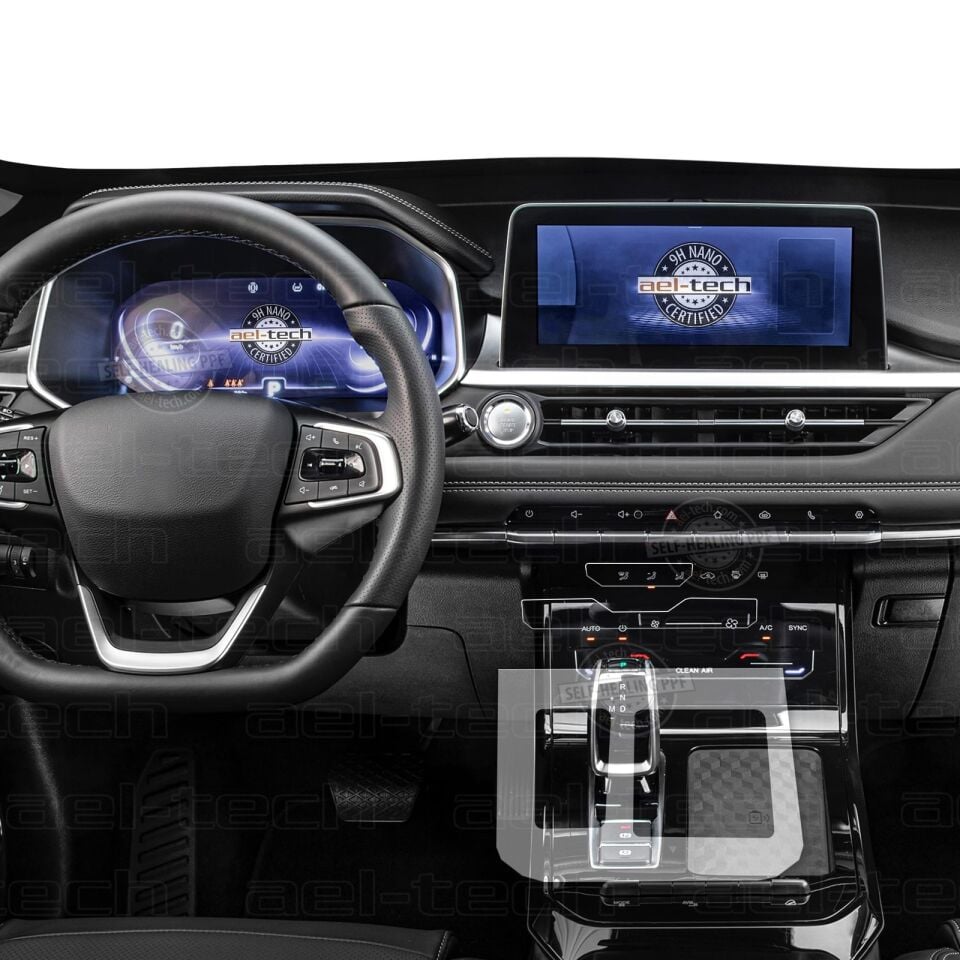 Chery Tiggo 7 Pro Comfort uyumlu vites etrafı Piano Black TPU koruma 2023