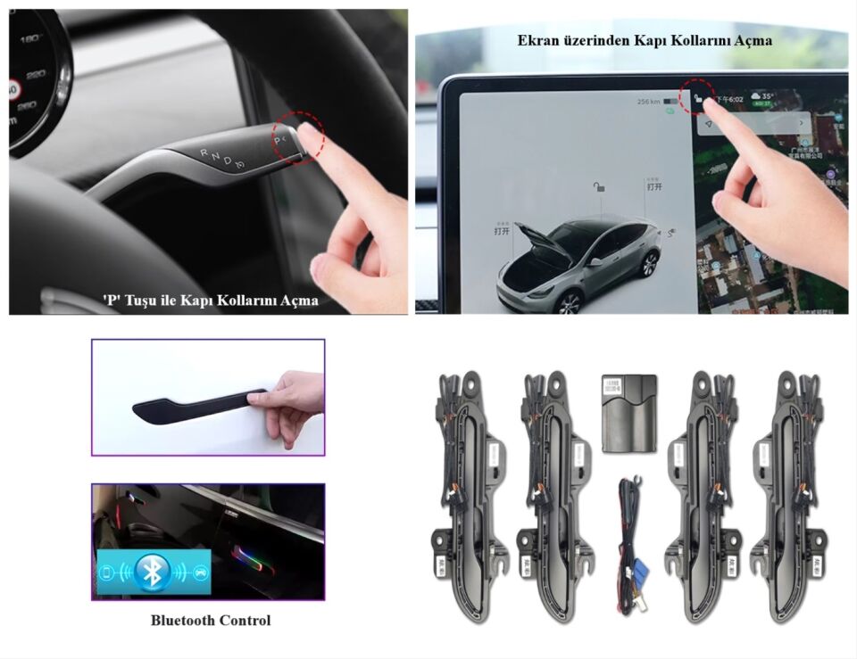 TESLA Y OTOMATİK KAPI KOLU (RGB )-WIRELESS