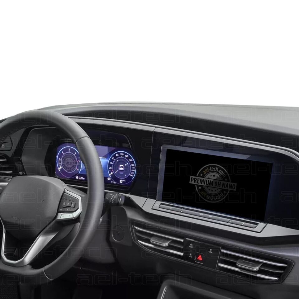Volkswagen Caddy Uyumlu 10 İnç Dijital Gösterge ve Navigasyon 9H Nano Ekran Koruyucu 2024-2025