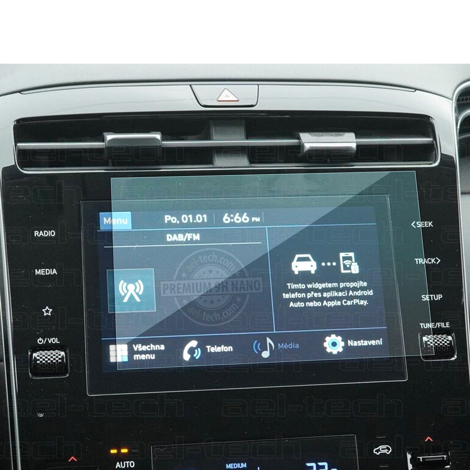 Hyundai Tucson Prime/Prime Plus 2021 2024 Uyumlu 8 İnç Navigasyon 9H Nano Ekran Koruyucu