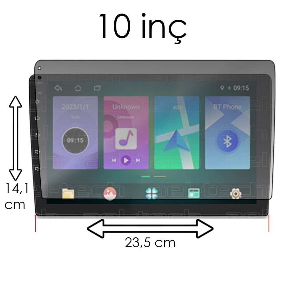 10 inç Universal Uyumlu Mat 9H Nano Ekran Koruyucu