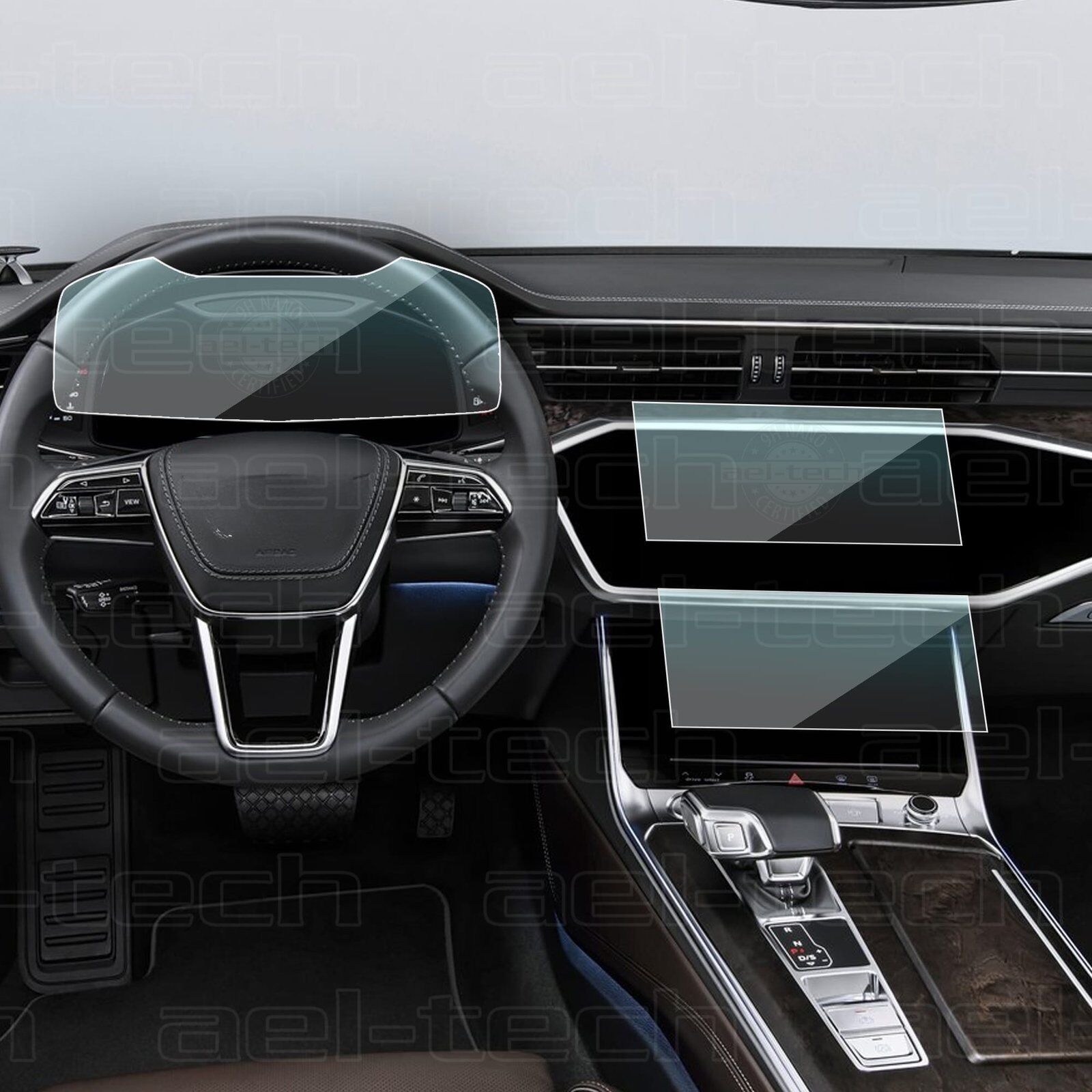 Audi A7 Dijital Gösterge ve Navigasyon Uyumlu Nano Ekran Koruyucu 3lü Set