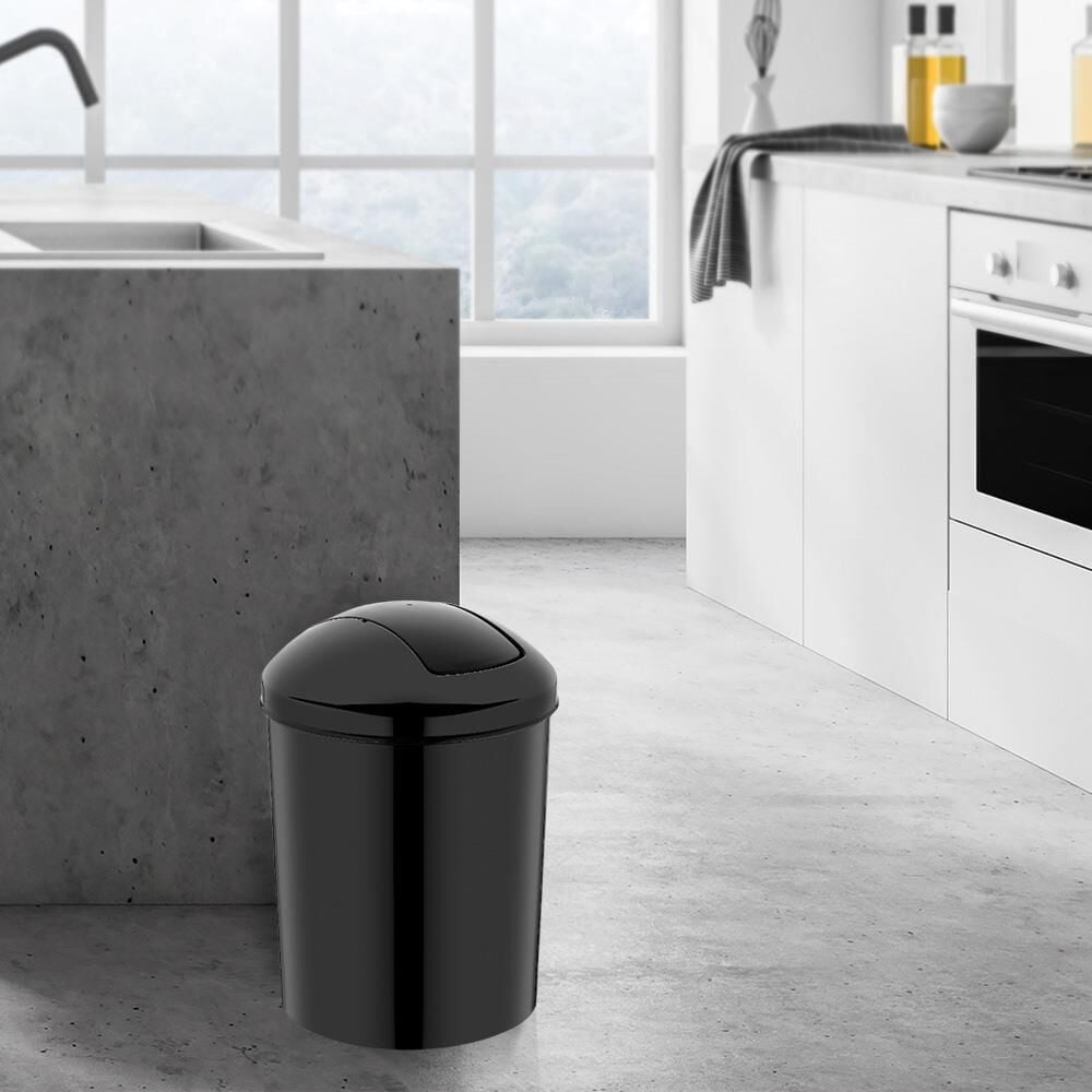 Rulopak Kelebek Kapak Çöp Kovası 15 Litre Siyah