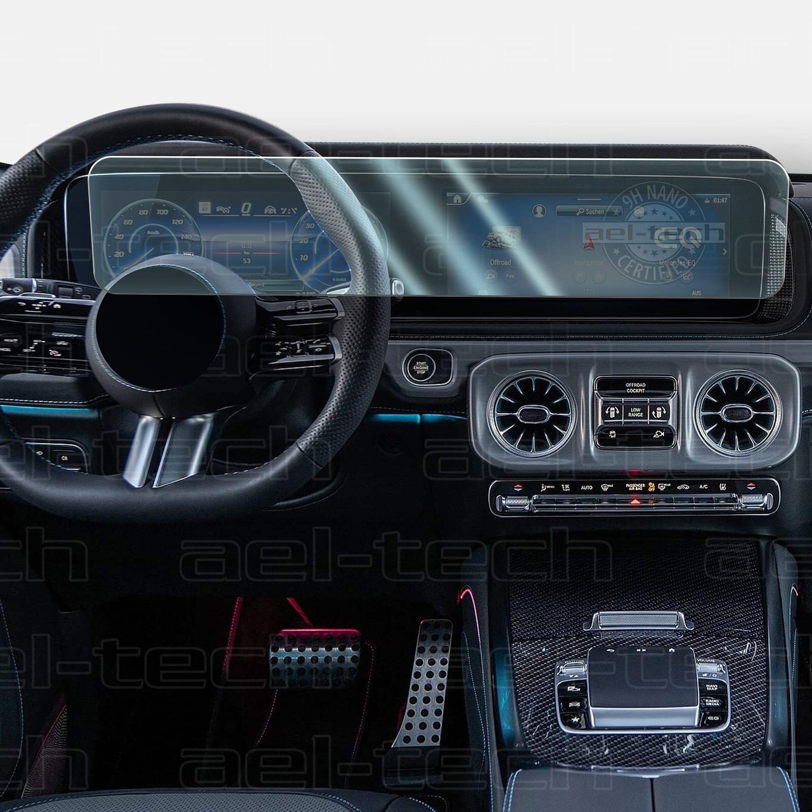 Mercedes G Uyumlu 12,3 inç Navigasyon ve Dijital Gösterge 9H Nano Ekran Koruyucu