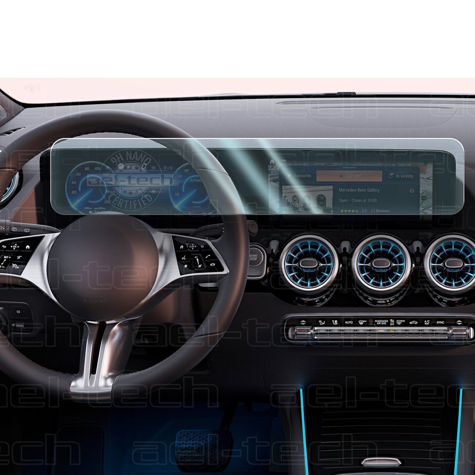 Mercedes EQA Uyumlu Navigasyon ve Dijital Gösterge 9H Nano Ekran Koruyucu