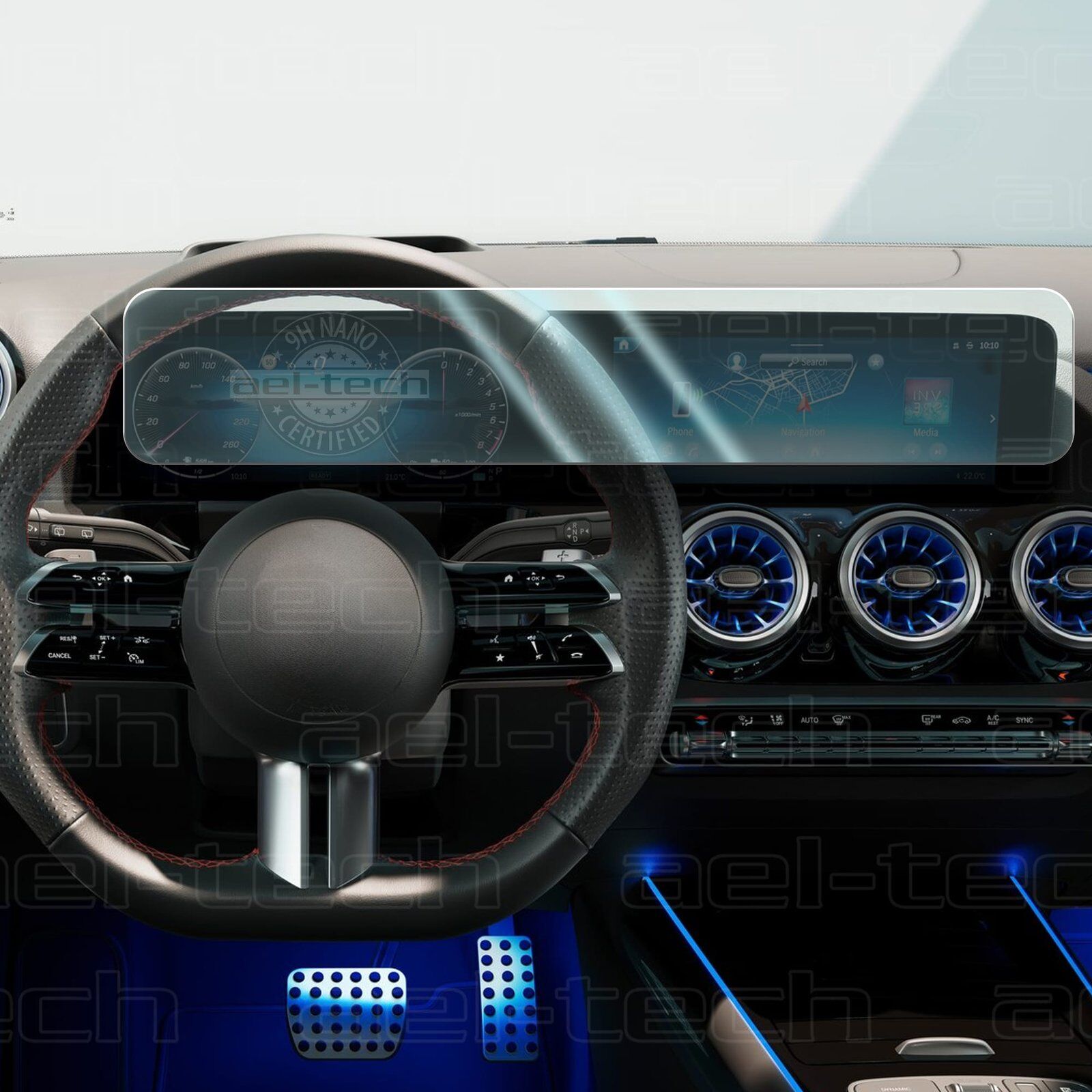 Mercedes B Seri Uyumlu Navigasyon ve Dijital Gösterge 9H Nano Ekran Koruyucu