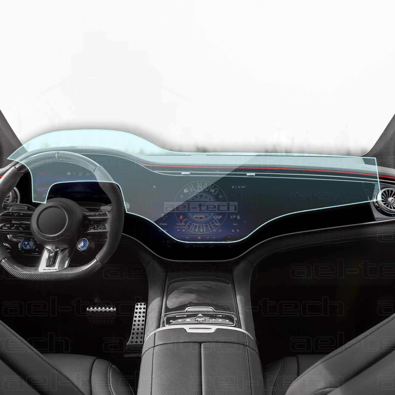 Mercedes EQS Maybach Uyumlu Navigasyon ve Dijital Gösterge 9H Nano Ekran Koruyucu