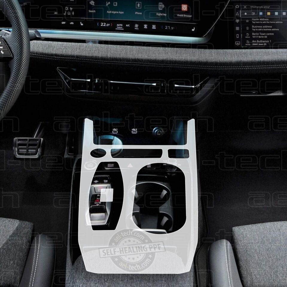 Audi A5 2025 Uyumlu Vites Etrafı Piano Black Konsol Tpu Koruyucu