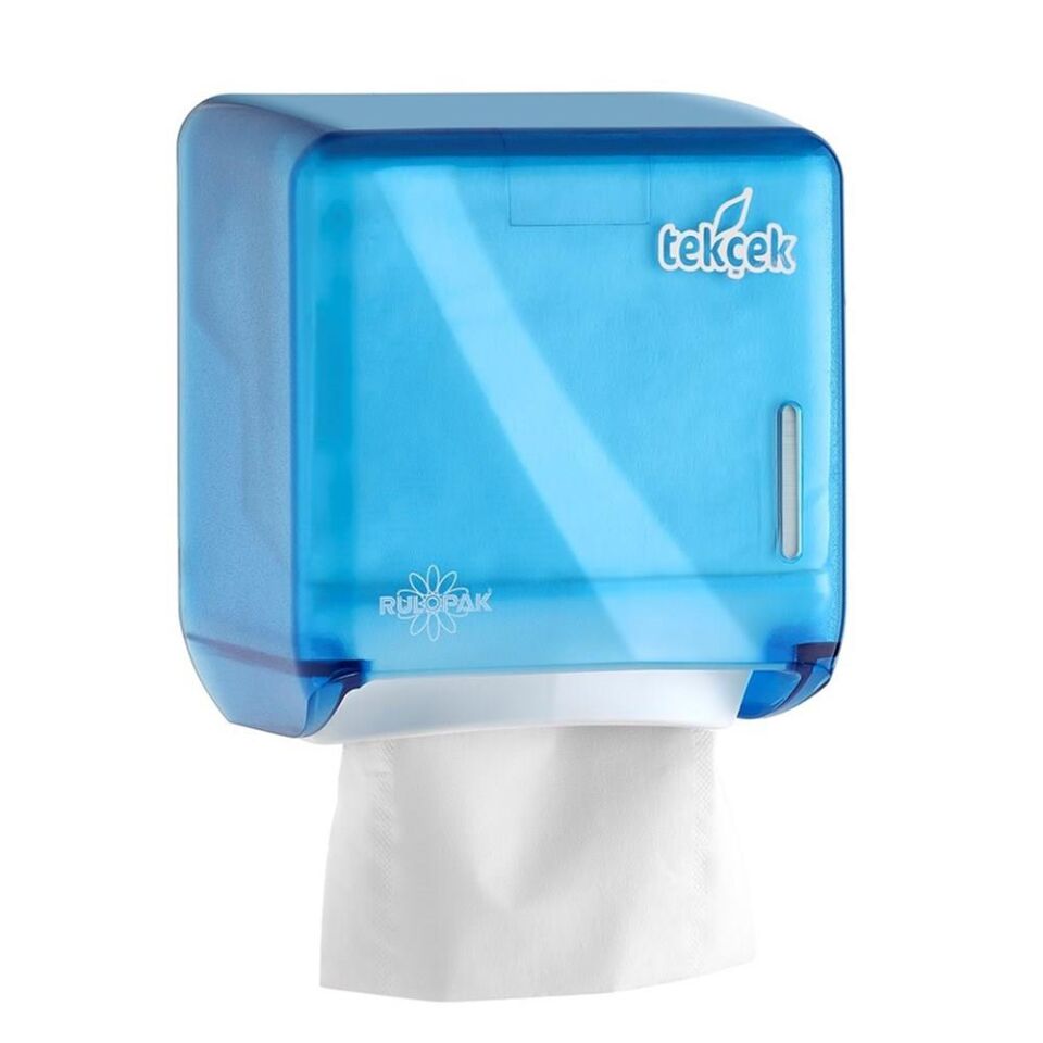 Rulopak Tekçek MiniTuvalet Kağıdı Dispenseri Transparan Mavi