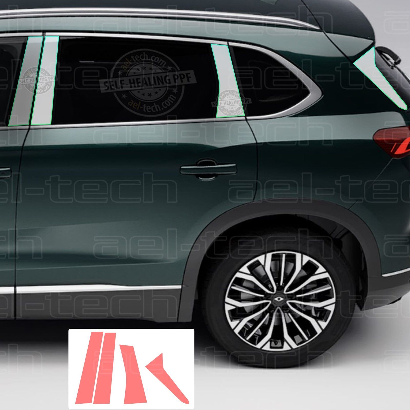 Togg T10X Uyumlu Yan Çıta Tpu Koruyucu 8'li Set