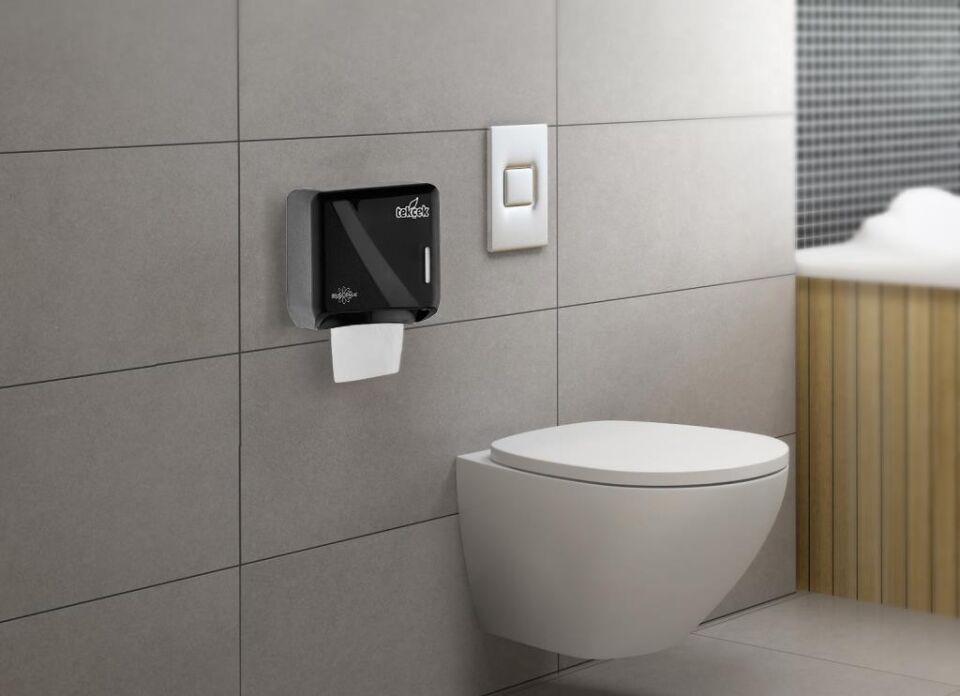 Rulopak Tekçek Mini Tuvalet Kağıdı Dispenseri Siyah