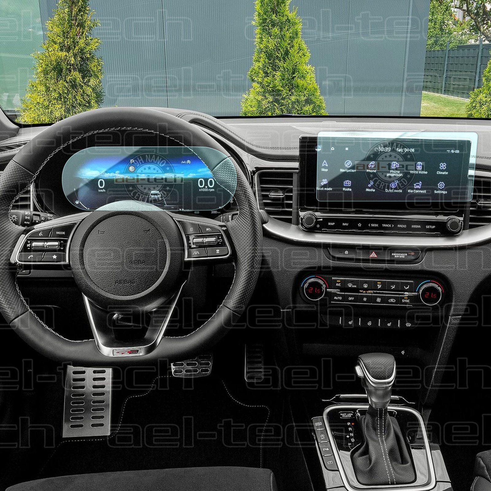 Kia X Ceed Uyumlu Navigasyon ve Dijital Gösterge 9H Nano Ekran Koruyucu 2'li Set