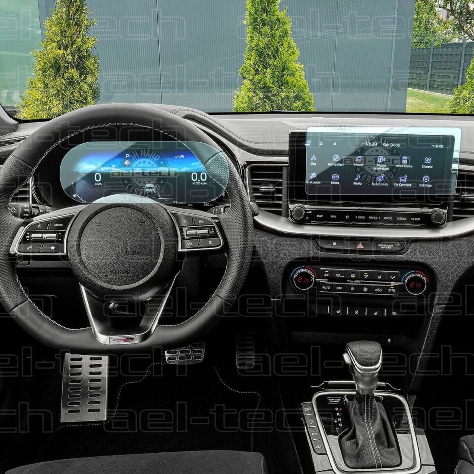 Kia X Ceed Uyumlu Navigasyon ve Dijital Gösterge 9H Nano Ekran Koruyucu 2'li Set