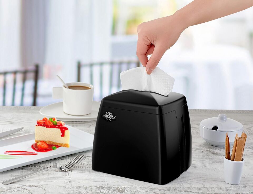 Rulopak Tekçek Midi Peçete Dispenseri Siyah